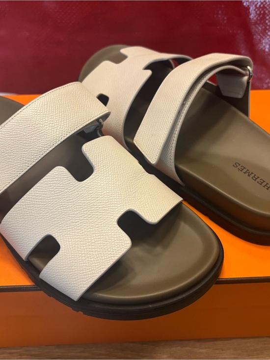 Hermes Shoes - Hermes Chypre beige glaise vert 40 sandals